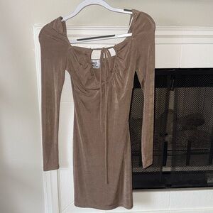 Princess Polly Brown/Beige Shimmer Dress Size 4